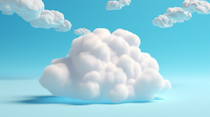 Blue sky with beautiful cloud  The natural landscape displayed a peaceful scene with an electric blue sky adorned with fluffy white cumulus clouds, creating a picturesque meteorological
