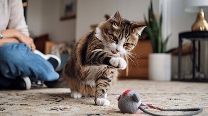 cat playing with a ball