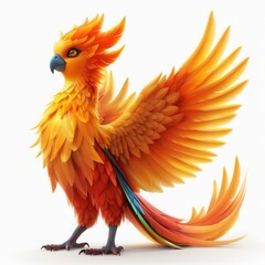 Obraz premium Vibrant 3D Phoenix Cartoon Bird Illustration