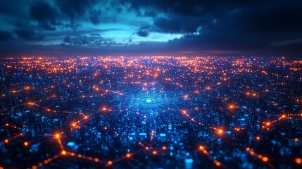 Fototapeta premium Autonomous Drone Network Powered by and Edge Computing for Innovative Aerial Solutions