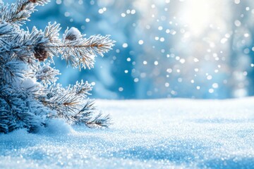 Winter season background full of white snow falling