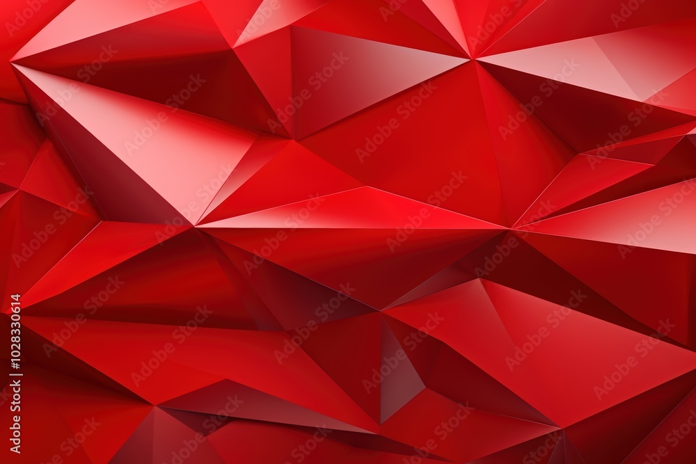 Poster abstract red polygonal background with geometric shapes, modern and minimalist design