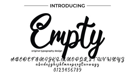 Empty Font Stylish brush painted an uppercase vector letters, alphabet, typeface