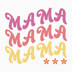 mama retro t shirt design vector sublimation