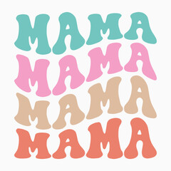 mama retro t shirt design vector sublimation