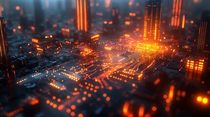 Fototapeta premium AI-Powered Smart Grid Enabling Renewable Energy and Edge Computing Solutions