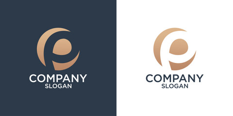 collection of letter p abstract monogram logo design vector