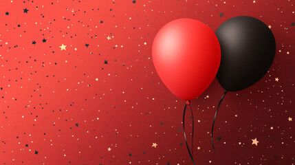 Black Friday banner template in Y2K style featuring a red balloon, stars, and discount offers. Designed for promotions, advertising, and social media ads related to Black Friday sales.



