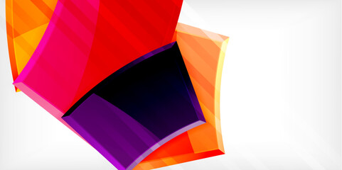 Colorful geometric abstract shapes. Illustration For Wallpaper, Banner, Background, Card, Book Illustration, landing page