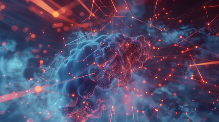 Hybrid Cloud Infrastructure: A detailed diagram showcasing a hybrid cloud architecture, blending on-premises data centers with public cloud services