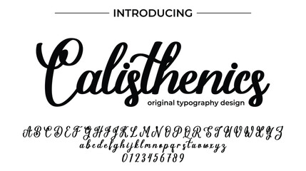 Calisthenics Font Stylish brush painted an uppercase vector letters, alphabet, typeface