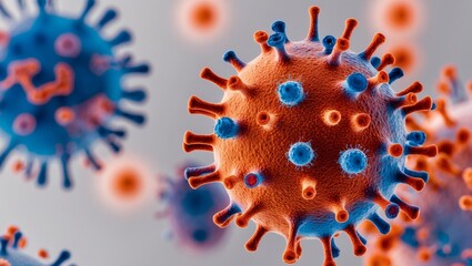 Microscopic View of Bacteria and Viruses.