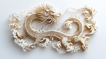 Obraz premium Elegant Chinese Dragon Fantasy for Laser Cutting