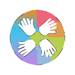 Teamwork concept with hands icon design, vector illustration