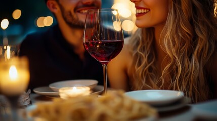 Romantic Dinner for Two in Upscale Restaurant Setting