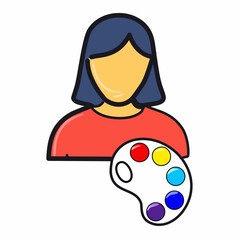 Woman color pallet icon vector illustration