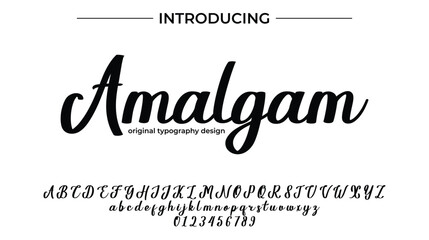 Amalgam Font Stylish brush painted an uppercase vector letters, alphabet, typeface