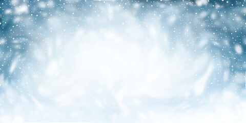 Winter sky, blizzard and snowfall, winter vector background 