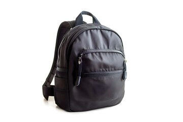 Naklejka premium School backpack black color. Isolated on white background.