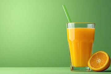 Refreshing Orange Juice with a Slice of Orange