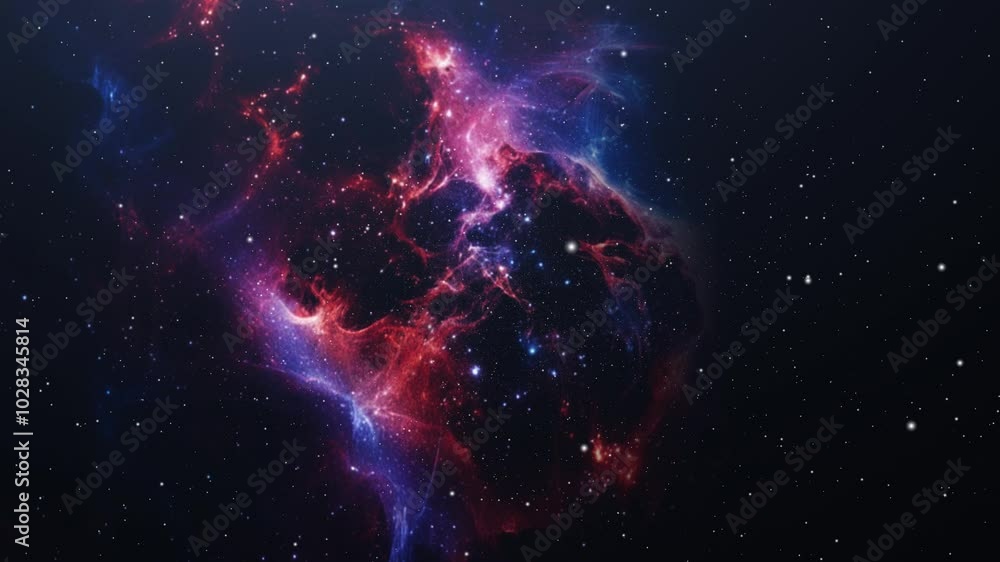 Poster 4k nebula glowing light background loop