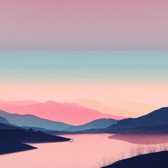 Obraz premium Landscape in the mountains, AI generated 