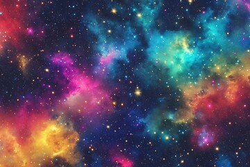 Fototapeta premium Abstract Cosmic Nebula Background with Stars and Galaxies.