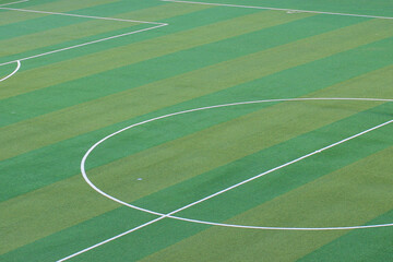 close up shot of soccer field with artificial grass