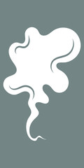 Silhouette of smoke, perfume fragrance perfume, cigarette smoke. Unpleasant odour or stench, toxic smoke and gas in the atmosphere. Upward rising vapour.