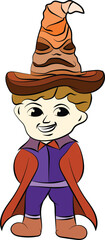 a boy with magic hat 