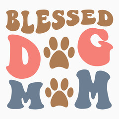 Blessed dog mom svg retro t shirt design