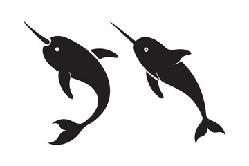 Narwhal Silhouette Vector Illustration – Perfect for T-Shirts, Hoodies & Print Designs © Madhusudan