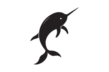 Narwhal Silhouette Vector Illustration – Perfect for T-Shirts, Hoodies & Print Designs © Madhusudan