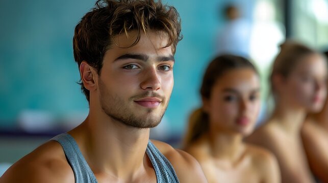 Male Instructor Teaching Massage Technique To Group, Generative AI