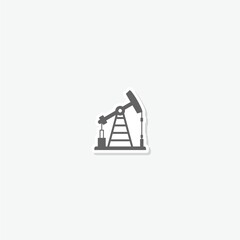 Oil pump symbol sticker isolated on gray background