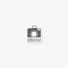 Photo coming soon image icon sticker isolated on gray background