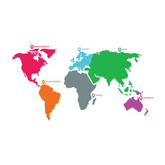 simple color world map