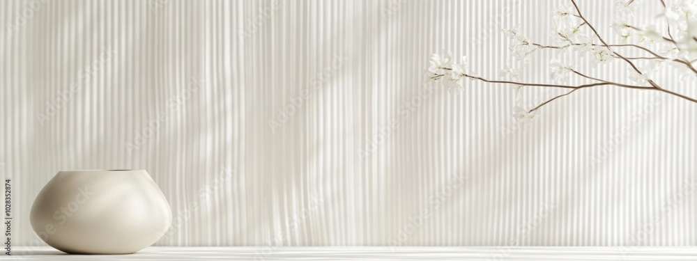 Poster A minimalist wallpaper with a pattern of thin lines and small dots in neutral tones, creating a subtle but modern design