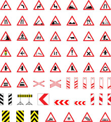 Turkey Highway Standard Traffic Signs, Warning Signs (Turkish: Karayollari Standart Trafik Isaret Levhalari, Tehlike Uyari Isaretleri) 