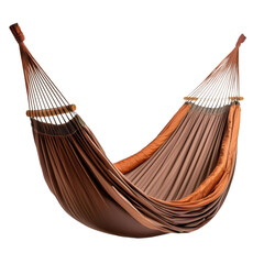 Brown hammock, white isolated background transparent