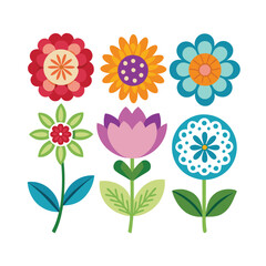 Obraz premium set of flower vector illustration.