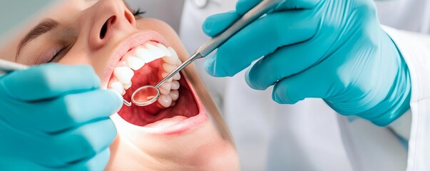 Dentist applying anesthesia, patient ready, sterile clinical environment