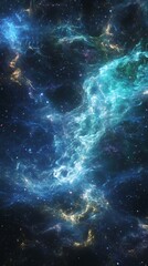 Fototapeta premium Abstract Nebula in Space with Stars and Cosmic Dust.