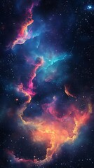 Obraz premium Cosmic Cloudscape - A Vibrant Nebula in the Vast Universe.
