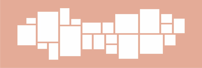 Pictures or photos frame collage layout abstract photo frames and digital photo wall template