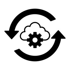 cloud sync black icon