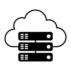cloud storage black icon