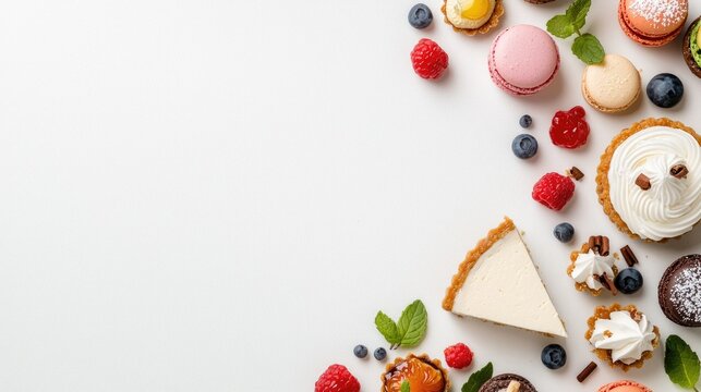 Colorful Assortment of Desserts and Sweet Treats