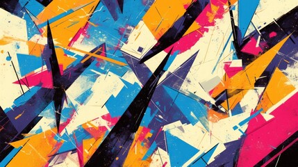Fototapeta premium Abstract Geometric Art with Vibrant Colors