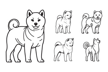 Illustration of a Shiba in a classic standing stance